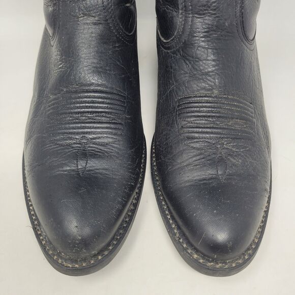 Ariat Boots Mens 9.5D Black Deertan Leather Heritage R Toe Western 10002218 - Picture 6 of 10